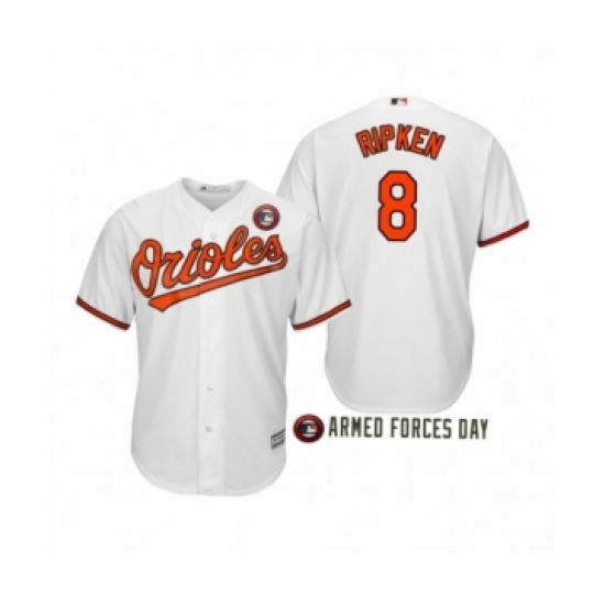 Women's Baltimore Orioles 2019 Armed Forces Day #8 Cal Ripken Jr  White Jersey - Ujersey