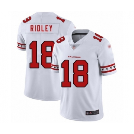 Men's Atlanta Falcons #18 Calvin Ridley White Team Logo Fashion Limited Player 100th Season Football Jersey - Ujersey
