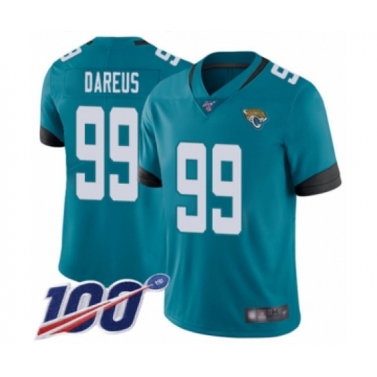Men's Jacksonville Jaguars #99 Marcell Dareus Teal Green Alternate Vapor Untouchable Limited Player 100th Season Football Jersey - Ujersey