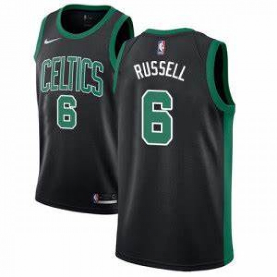 Men's Boston Celtics #6 Bill Russell Black Basketball Swingman Statement Edition Jersey - Ujersey