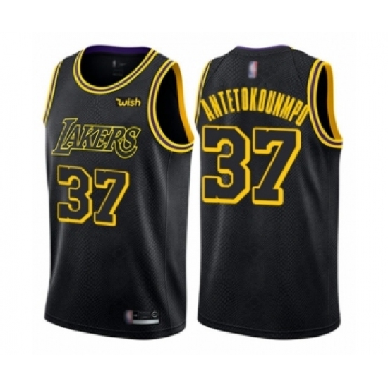 Youth Los Angeles Lakers #37 Kostas Antetokounmpo Swingman Black Basketball Jersey - City Edition - Ujersey
