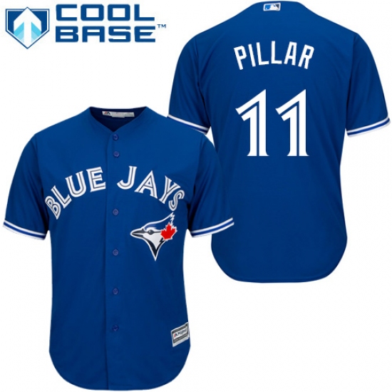 Men's Majestic Toronto Blue Jays #11 Kevin Pillar Replica Blue Alternate MLB Jersey - Ujersey