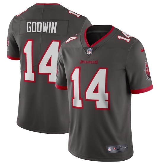 Men's Tampa Bay Buccaneers #14 Chris Godwin Nike Pewter Alternate Vapor Limited Jersey - Ujersey