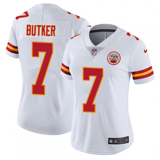 Women's Nike Kansas City Chiefs #7 Harrison Butker White Vapor Untouchable Elite Player NFL Jersey - Ujersey