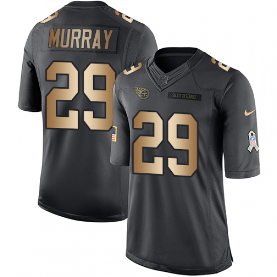 Men's Nike Tennessee Titans #29 DeMarco Murray Limited Black/Gold Salute to Service NFL Jersey - Ujersey