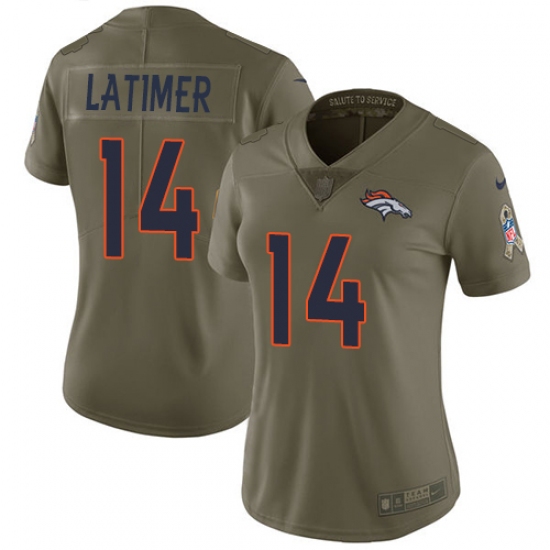 Women's Nike Denver Broncos #14 Cody Latimer Limited Olive 2017 Salute to Service NFL Jersey - Ujersey