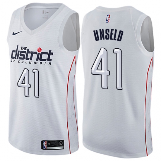 Youth Nike Washington Wizards #41 Wes Unseld Swingman White NBA Jersey - City Edition - Ujersey
