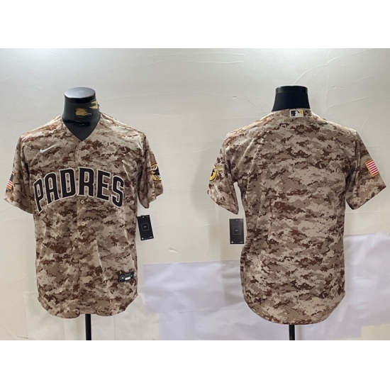 Men's San Diego Padres Blank Camo Cool Base Stitched Jersey - Ujersey