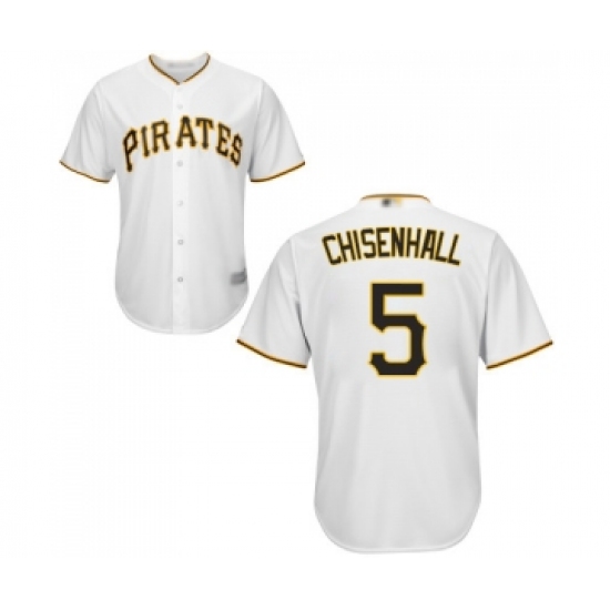 Men's Pittsburgh Pirates #5 Lonnie Chisenhall Replica White Home Cool Base Baseball Jersey - Ujersey