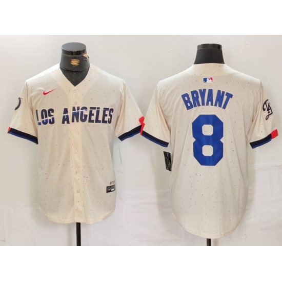 Men's Los Angeles Dodgers #8 Kobe Bryant Cream 2024 City Connect Limited Stitched Jersey - Ujersey