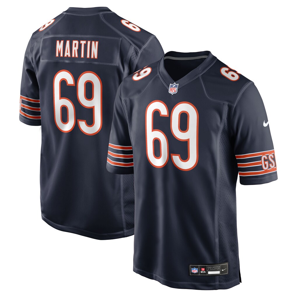 Men's Chicago Bears Jeremiah Martin Nike Navy Team Game Jersey - Ujersey