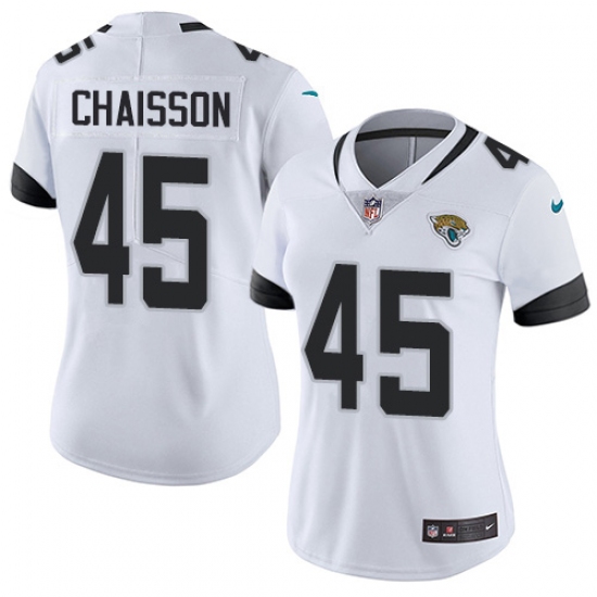 Women's Jacksonville Jaguars #45 K'Lavon Chaisson White Stitched NFL Vapor Untouchable Limited Jersey - Ujersey