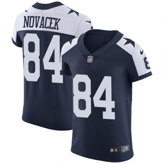 Men's Nike Dallas Cowboys #84 Jay Novacek Navy Blue Throwback Alternate Vapor Untouchable Elite Player NFL Jersey - Ujersey