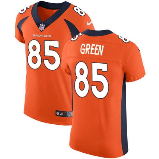 Men's Nike Denver Broncos #85 Virgil Green Orange Team Color Vapor Untouchable Elite Player NFL Jersey - Ujersey