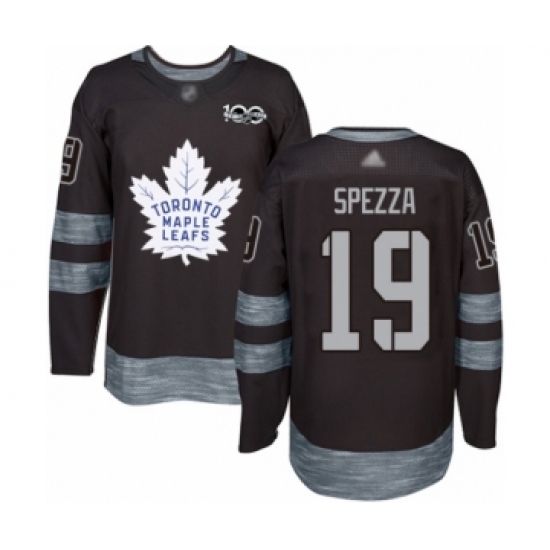 Men's Toronto Maple Leafs #19 Jason Spezza Authentic Black 1917-2017 100th Anniversary Hockey Jersey - Ujersey