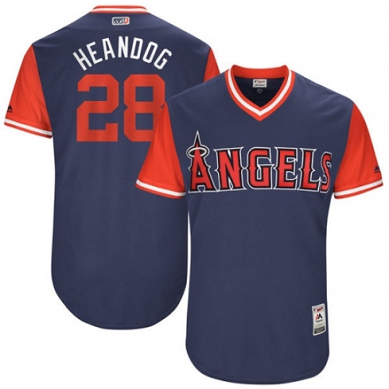 Men's Majestic Los Angeles Angels of Anaheim #28 Andrew Heaney 