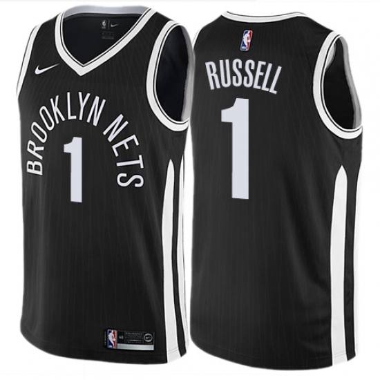 Women's Nike Brooklyn Nets #1 D'Angelo Russell Swingman Black NBA Jersey - City Edition - Ujersey