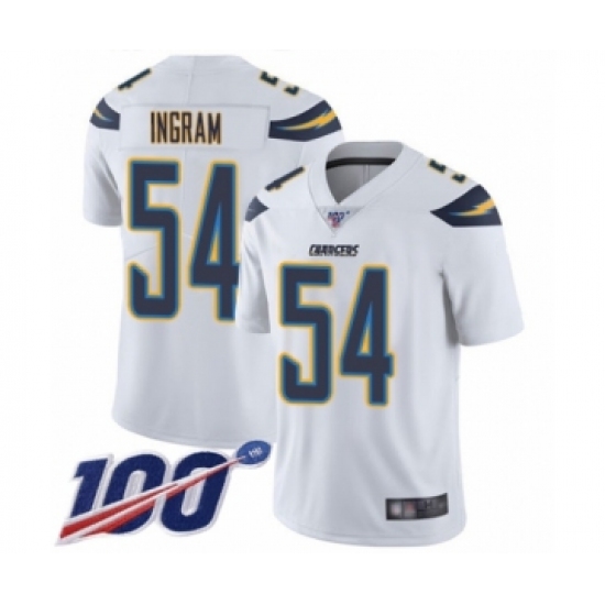 Men's Los Angeles Chargers #54 Melvin Ingram White Vapor Untouchable Limited Player 100th Season Football Jersey - Ujersey