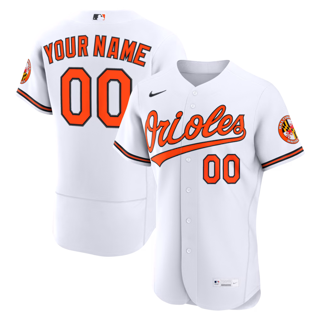 Men's Baltimore Orioles Nike White Home Authentic Custom Jersey