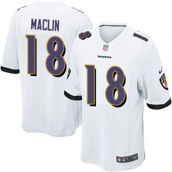 Men's Nike Baltimore Ravens #18 Jeremy Maclin Game White NFL Jersey - Ujersey