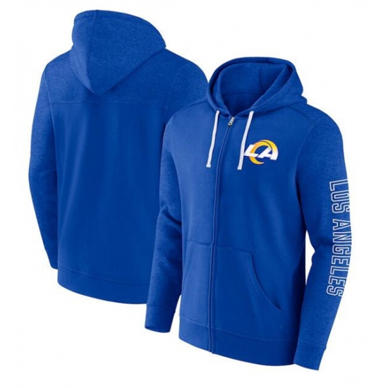 Men's Los Angeles Rams Royal Offensive Lineup Hoodie Full-Zip Hoodie - Ujersey