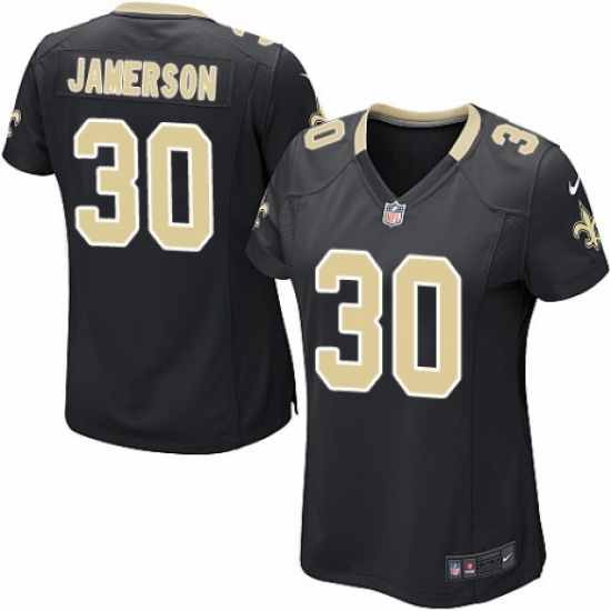 Women's Nike New Orleans Saints #30 Natrell Jamerson Game Black Team Color NFL Jersey