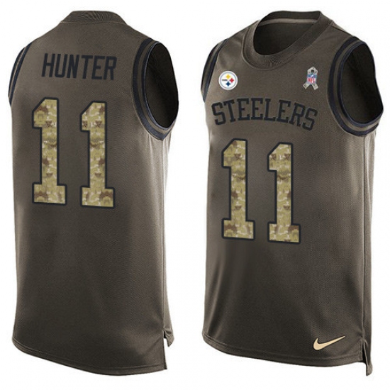 Men's Nike Pittsburgh Steelers #11 Justin Hunter Limited Green Salute to Service Tank Top NFL Jersey - Ujersey