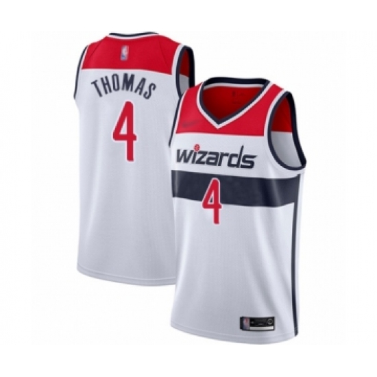 Men's Washington Wizards #4 Isaiah Thomas Authentic White Basketball Jersey - Association Edition - Ujersey