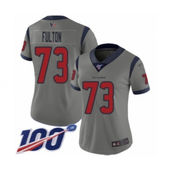 Women's Houston Texans #73 Zach Fulton Limited Gray Inverted Legend 100th Season Football Jersey - Ujersey