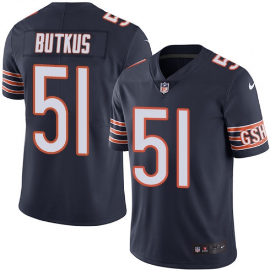 Youth Nike Chicago Bears #51 Dick Butkus Navy Blue Team Color Vapor Untouchable Limited Player NFL Jersey - Ujersey