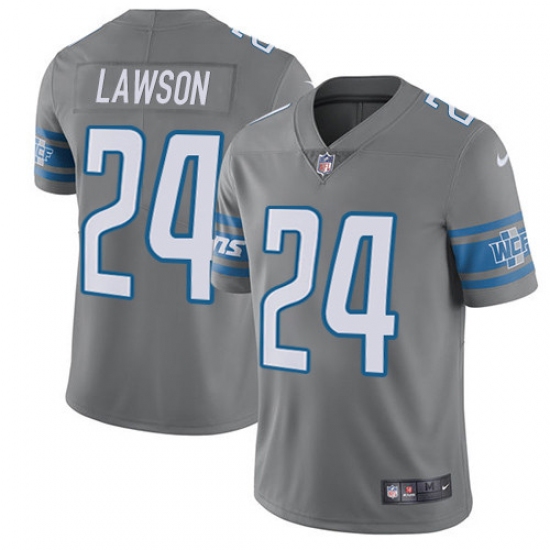 Men's Nike Detroit Lions #24 Nevin Lawson Elite Steel Rush Vapor Untouchable NFL Jersey - Ujersey
