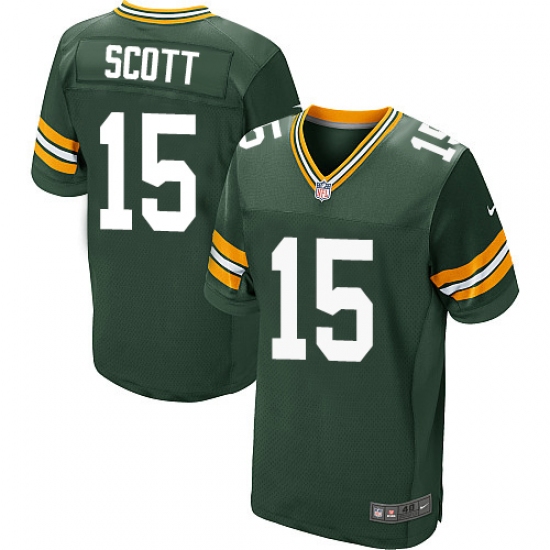 Men's Nike Green Bay Packers #15 JK Scott Elite Green Team Color NFL Jersey - Ujersey