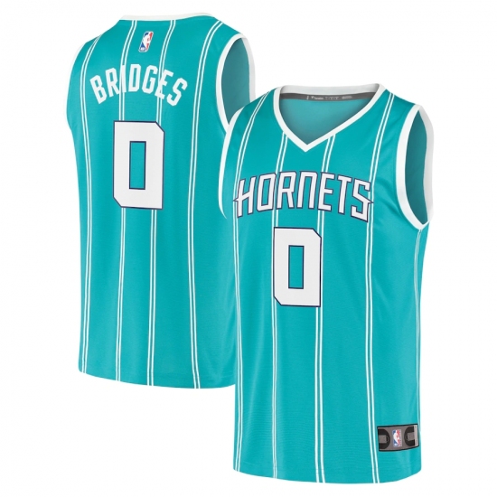Men's Charlotte Hornets #0 Miles Bridges Fanatics Branded Teal 2020-21 Fast Break Replica Jersey - Ujersey