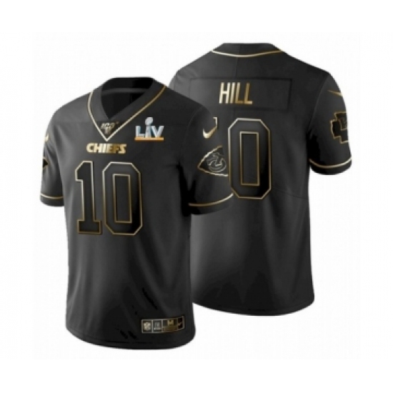 Youth Kansas City Chiefs #10 Tyreek Hill Black Golden Super Bowl LV Jersey - Ujersey