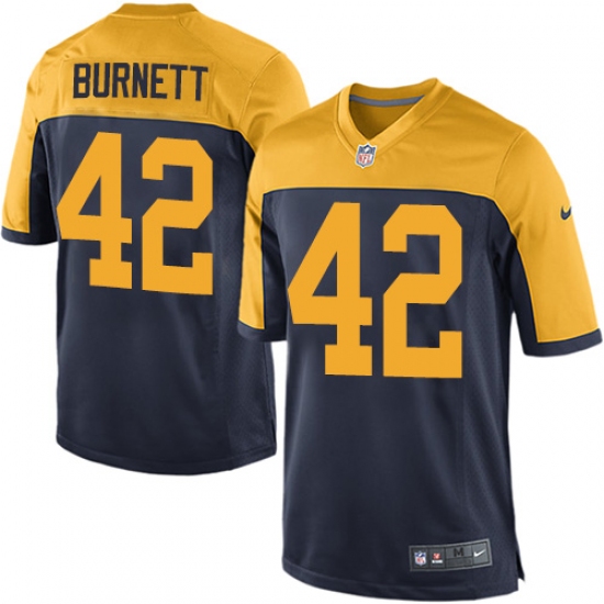 Men's Nike Green Bay Packers #42 Morgan Burnett Game Navy Blue Alternate NFL Jersey - Ujersey