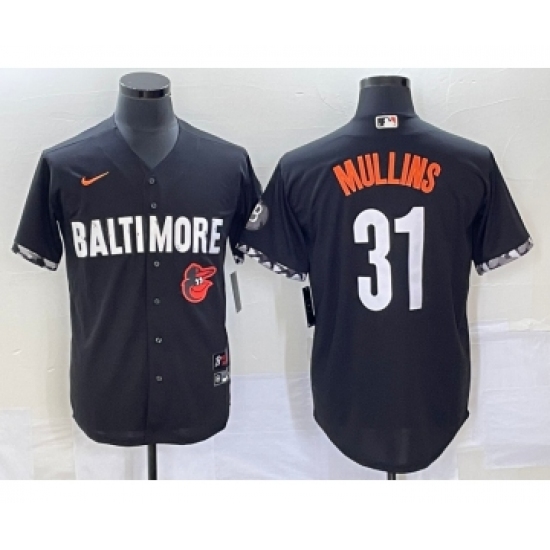 Men's Baltimore Orioles #31 Cedric Mullins Black 2023 City Connect Cool Base Stitched Jersey - Ujersey