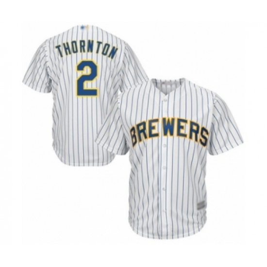 Youth Milwaukee Brewers #2 Trent Grisham Authentic White Alternate Cool Base Baseball Player Jersey - Ujersey