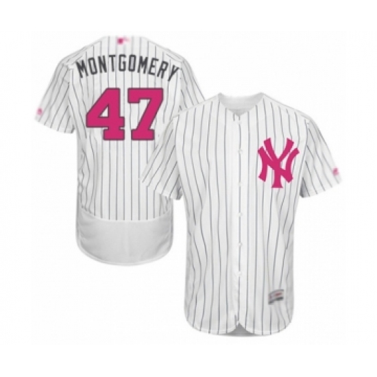 Men's New York Yankees #47 Jordan Montgomery Authentic White 2016 Mother's Day Fashion Flex Base Baseball Player Jersey - Ujersey