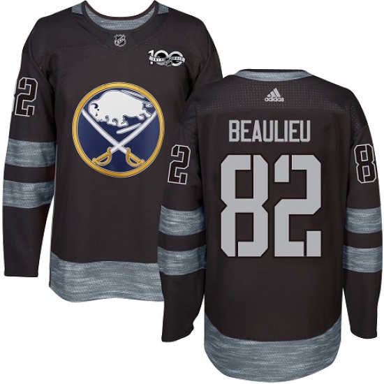 Men's Adidas Buffalo Sabres #82 Nathan Beaulieu Authentic Black 1917-2017 100th Anniversary NHL Jersey - Ujersey