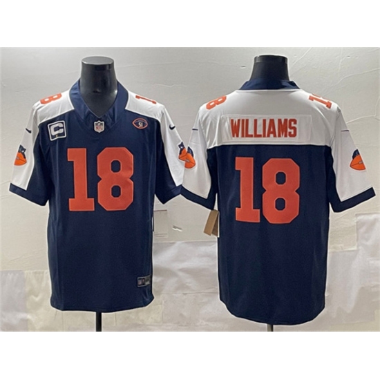 Men's Chicago Bears #18 Caleb Williams Navy White F.U.S.E. With 1-star C And No. 51 Throwback Football Stitched Jersey - Ujersey