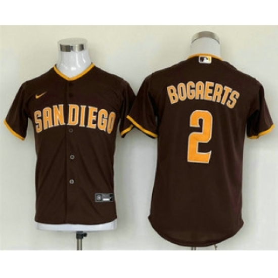 Youth San Diego Padres #2 Xander Bogaerts Brown Cool Base Stitched Baseball Jersey - Ujersey