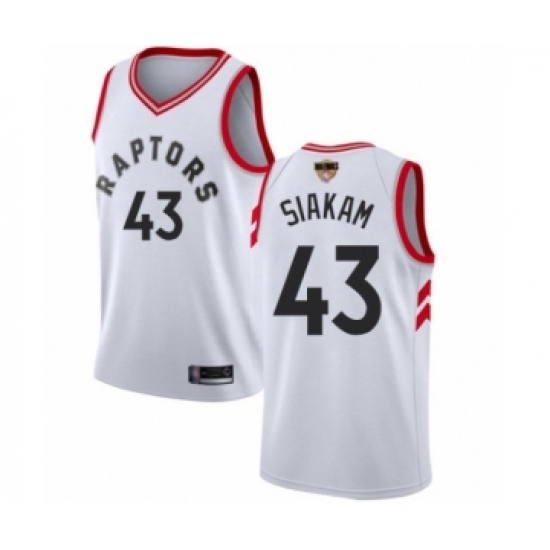 Men's Toronto Raptors #43 Pascal Siakam Swingman White 2019 Basketball Finals Bound Jersey - Association Edition - Ujersey