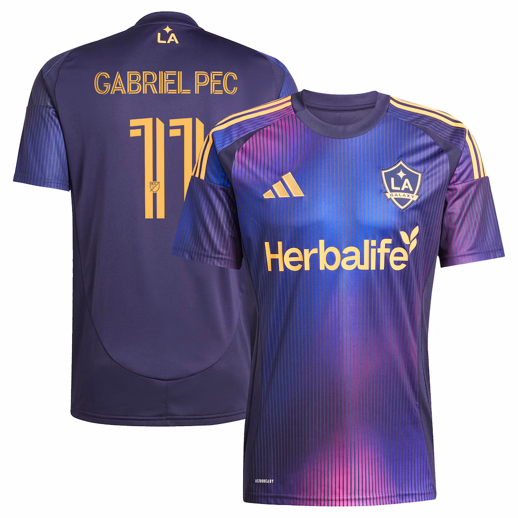 Men's LA Galaxy Gabriel Pec adidas Navy 2025 RIZON Replica Player Jersey - Ujersey NHL