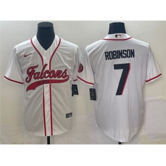 Men's Atlanta Falcons #7 Bijan Robinson White Cool Base Stitched Baseball Jersey - Ujersey