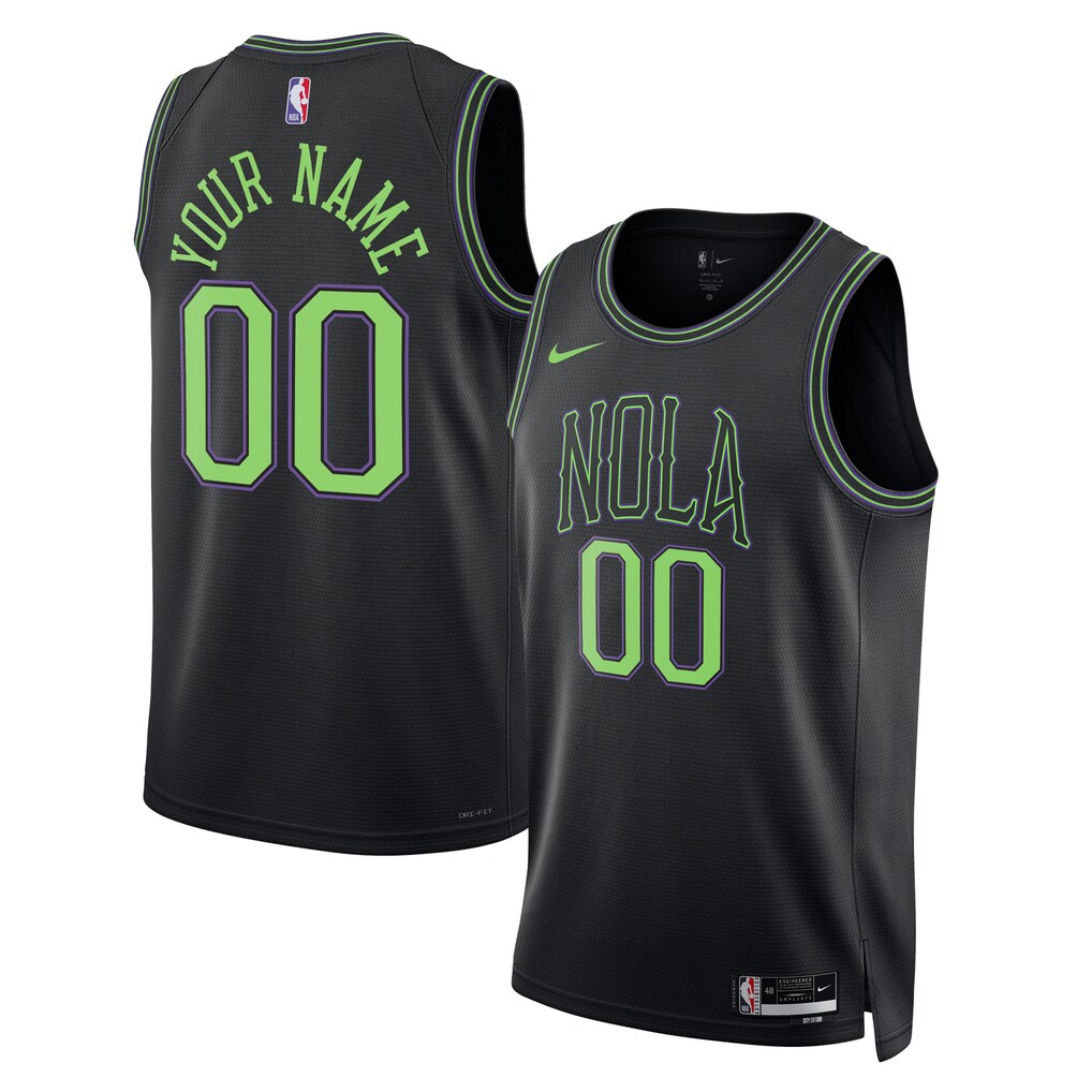 Unisex New Orleans Pelicans Nike Black 2025/26 City Edition Swingman Custom Jersey - U-jersey