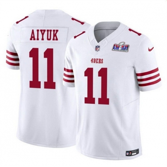Youth San Francisco 49ers #11 Brandon Aiyuk White 2023 F U S E Vapor Limited Stitched Football 2024 Super Bowl LVIII Jersey - Ujersey