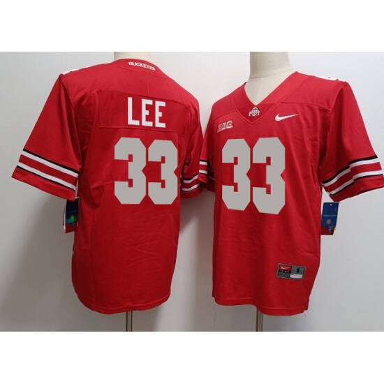 Men's Ohio State Buckeyes #33 Lee Red Limited Stitched Football Jersey - Ujersey