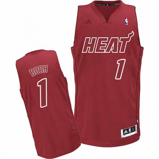 Men's Adidas Miami Heat #1 Chris Bosh Swingman Red Big Color Fashion NBA Jersey - Ujersey