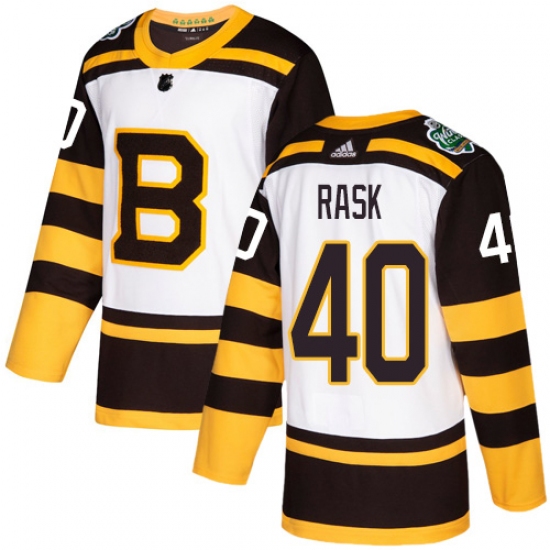 Youth Adidas Boston Bruins #40 Tuukka Rask Authentic White 2019 Winter Classic NHL Jersey - Ujersey