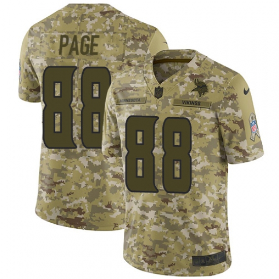 Youth Nike Minnesota Vikings #88 Alan Page Limited Camo 2018 Salute to Service NFL Jersey - Ujersey